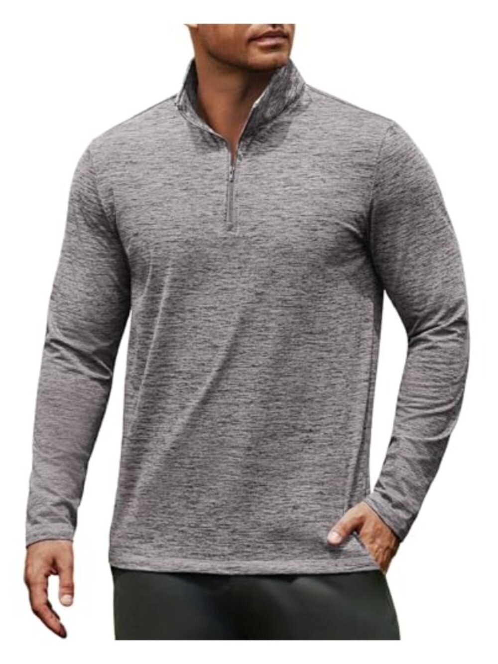 Quarter Zip Pullover Long Sleeve Sweatshirt Fleece Lined Thermal Golf